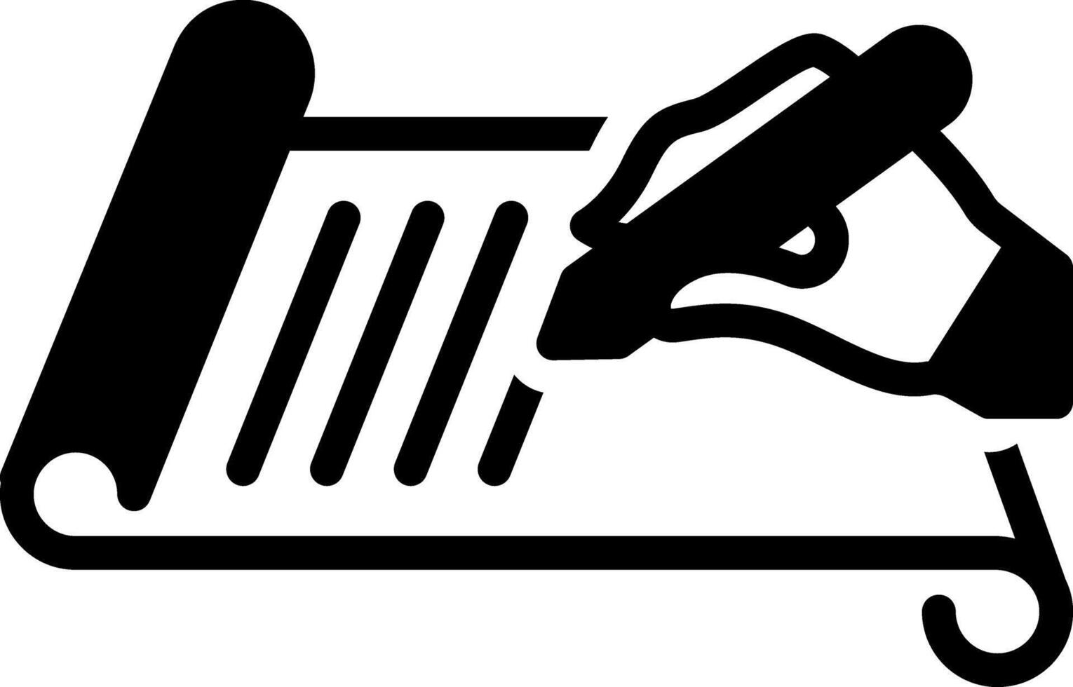 Solid black icon for writing vector