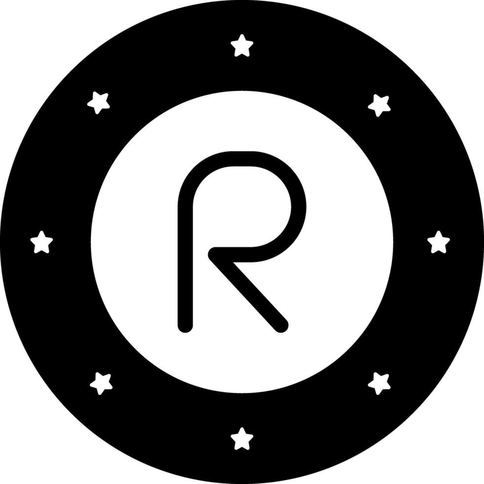 Solid black icon for trademark vector