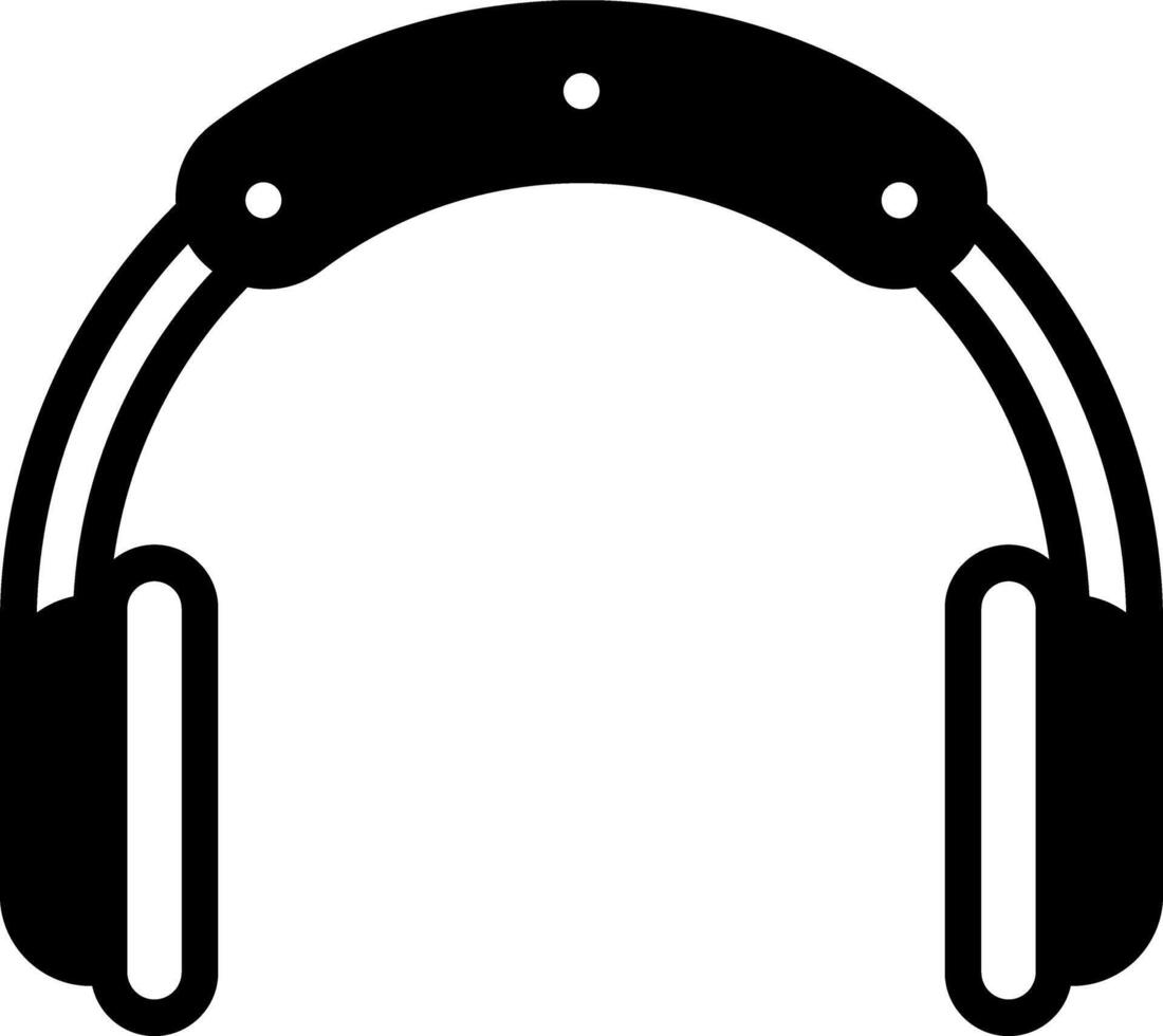 Solid black icon for headphones vector