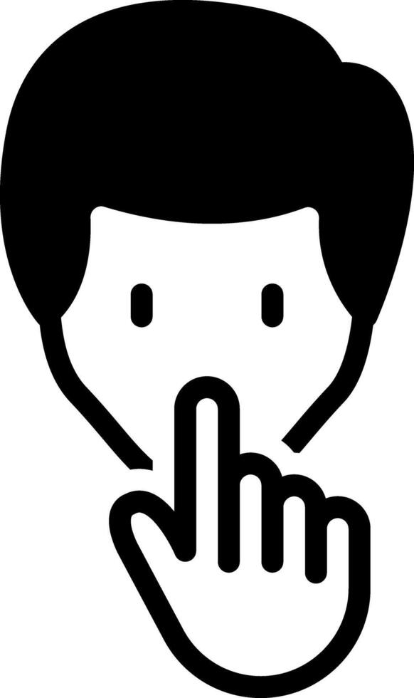 Solid black icon for non verbal vector