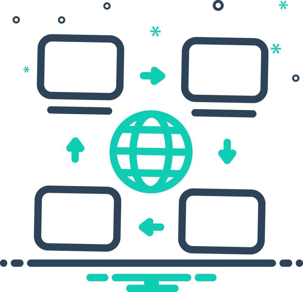 Solid black icon for share information vector