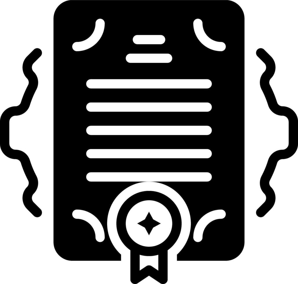 Solid black icon for patent vector