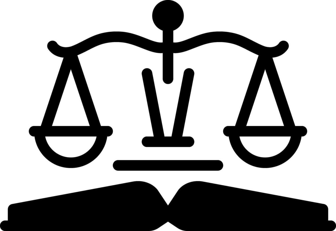 Solid black icon for law vector