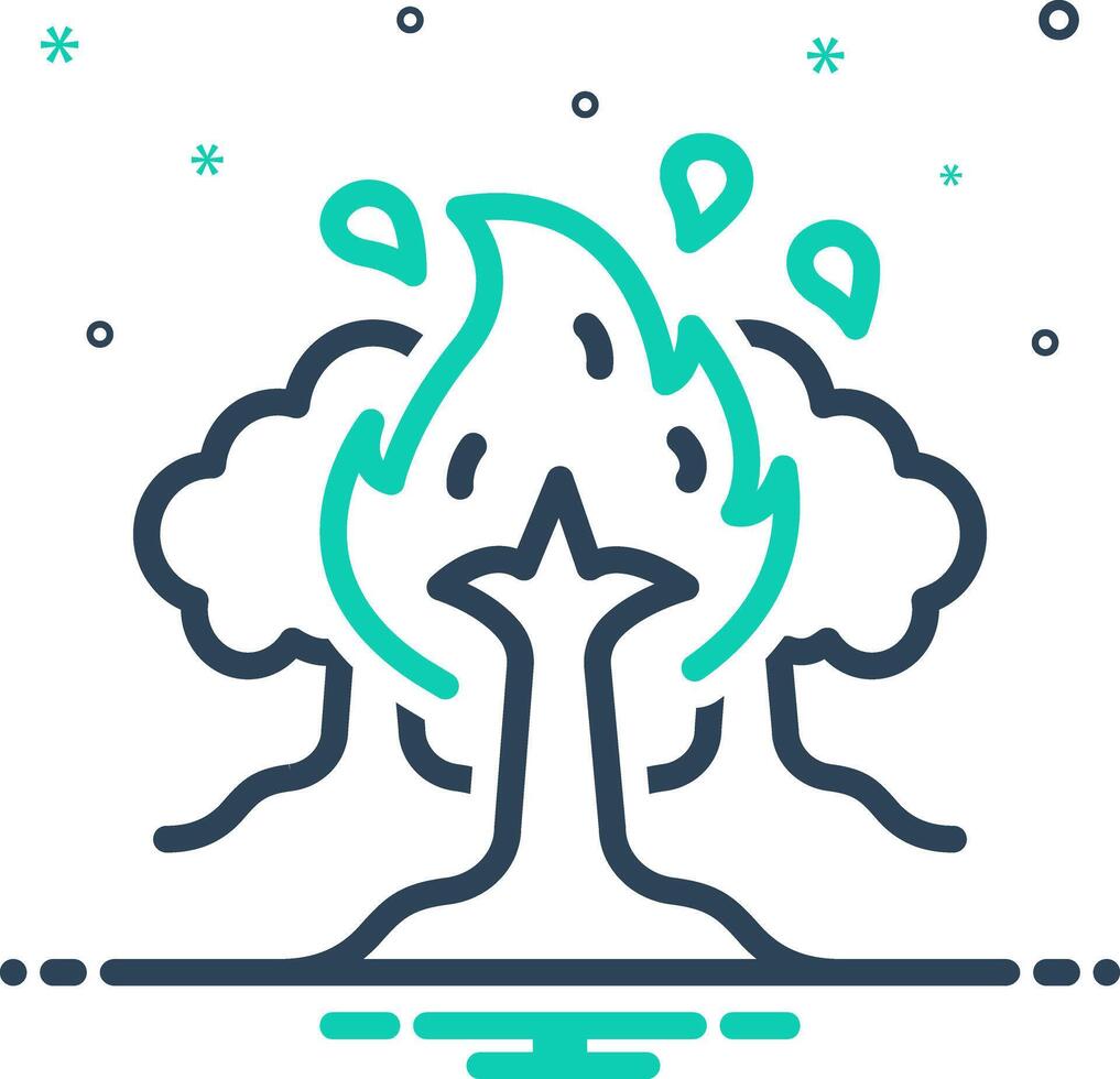 Mix icon for wildfire vector