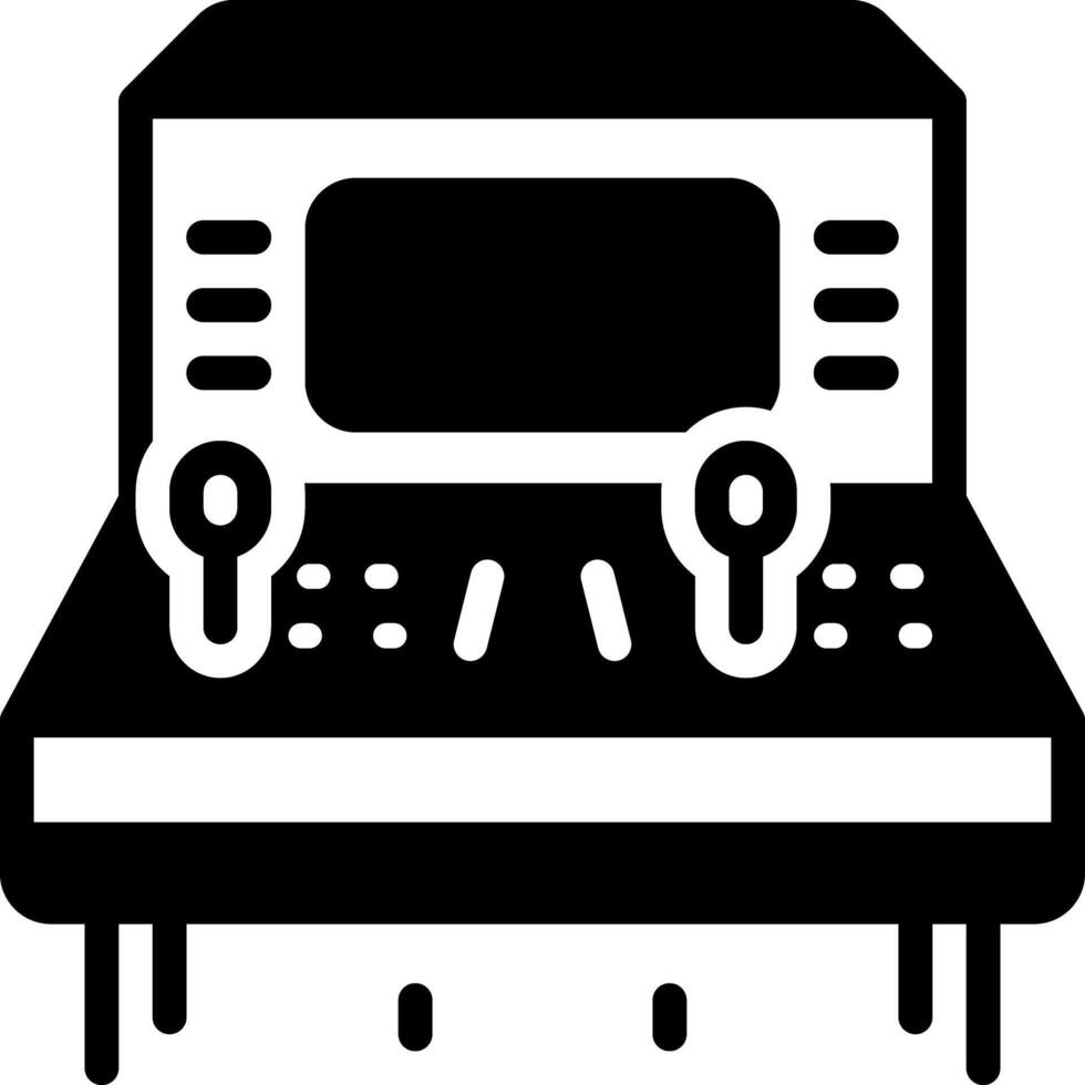 Solid black icon for arcade games vector