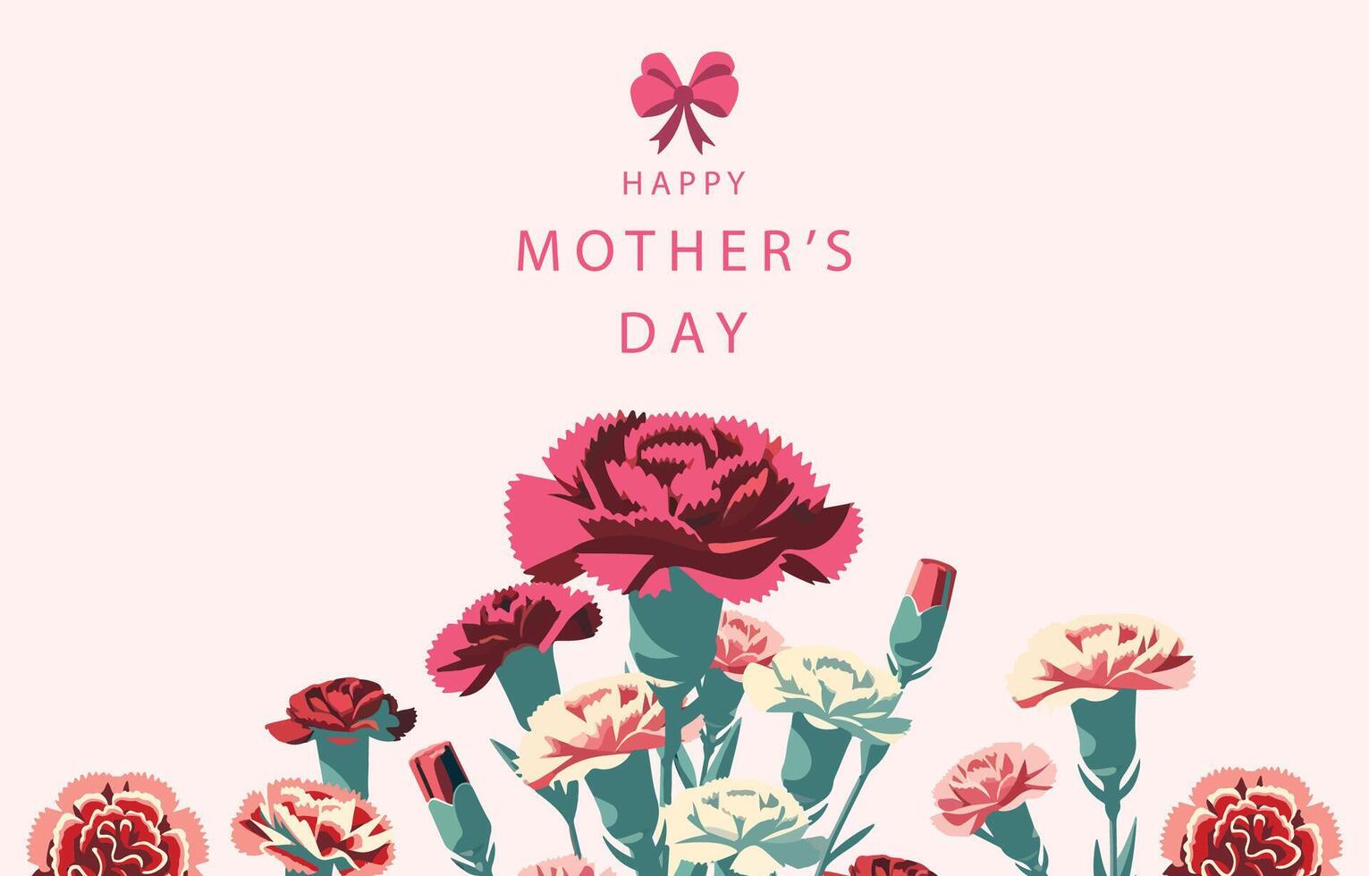 flower banner with carnation decoration vector