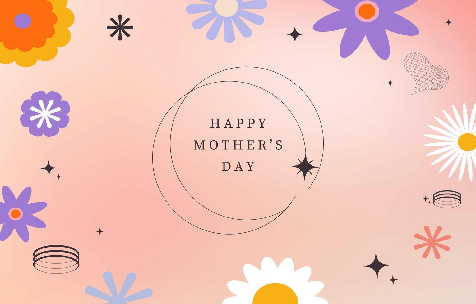 mother day background with flower.Editable illustration for horizontal design vector