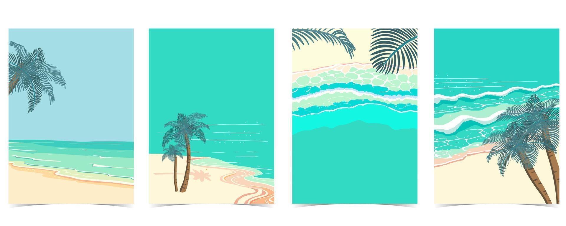 playa antecedentes con mar, arena, cielo.ilustración para a4 página diseño vector