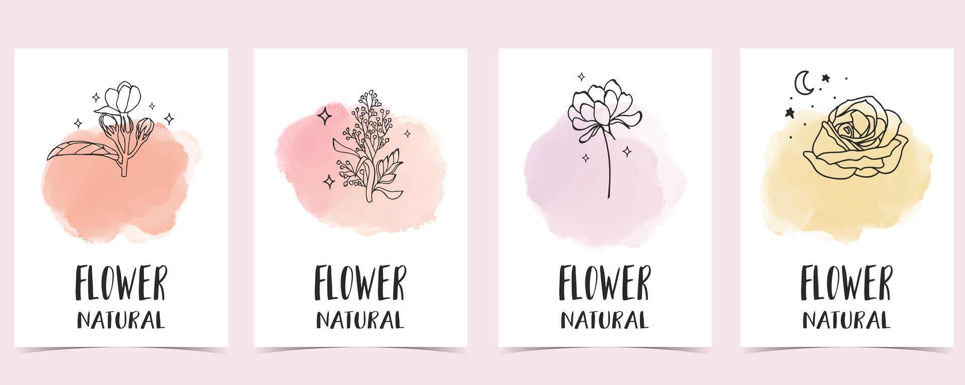 flower background with jasmine,lavender,rose.illustration for a4 page design vector