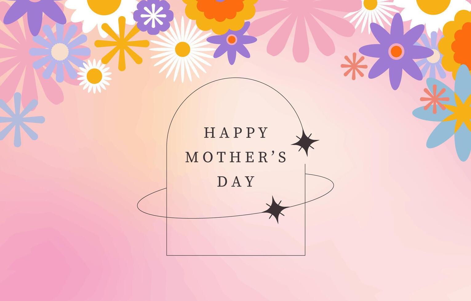 mother day background with flower.Editable illustration for horizontal design vector