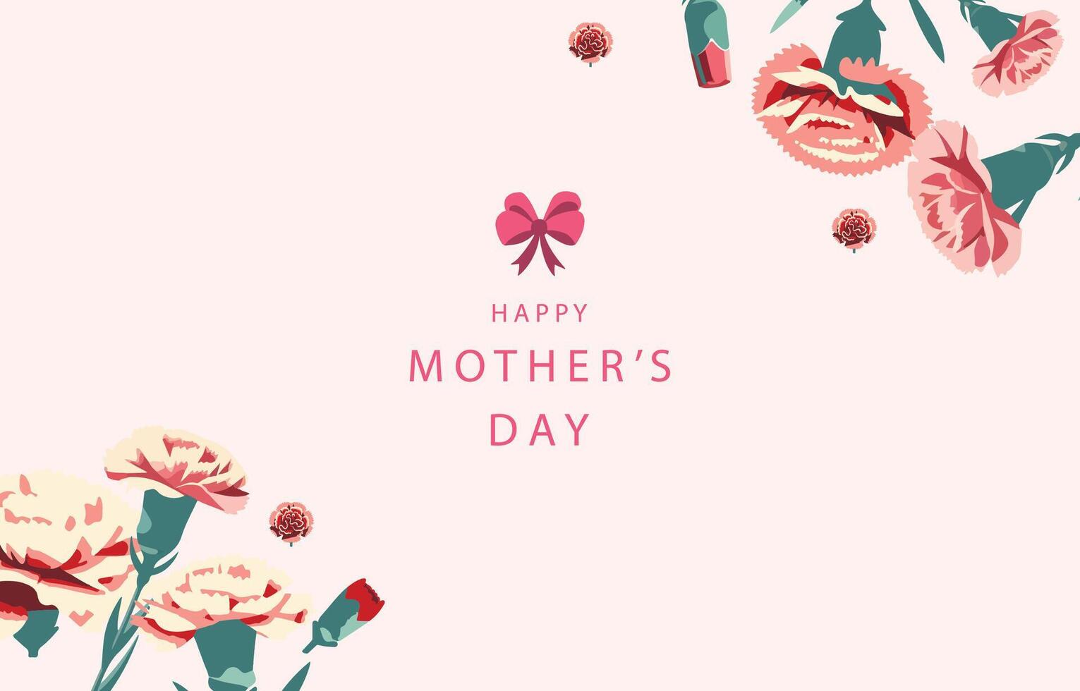 flower banner with carnation decoration. illustation for website,postcard vector