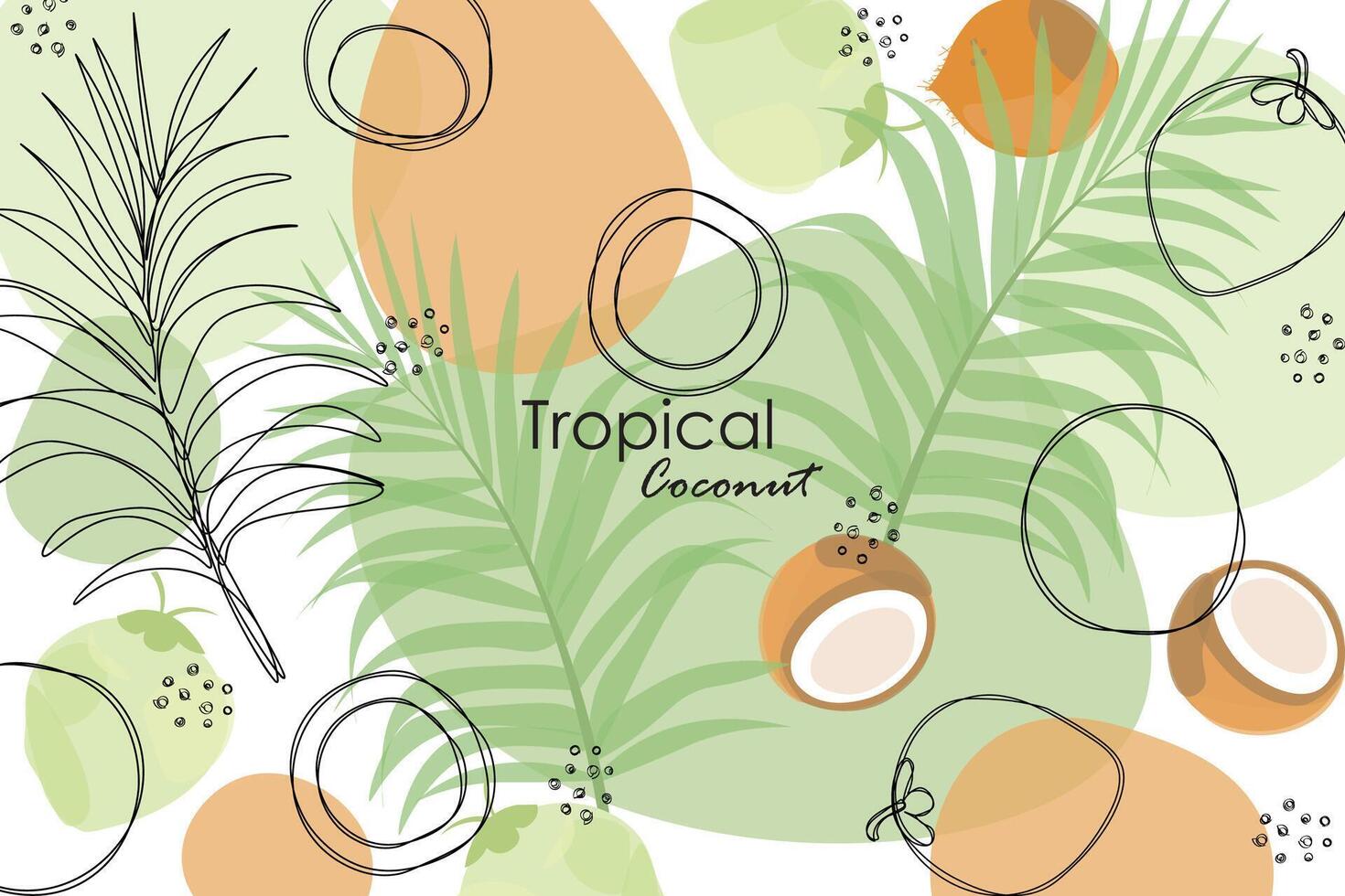 Tropical coconut backgroud vector