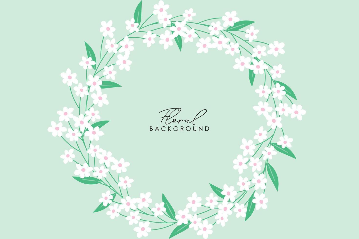 Abstract flat hand draw floral wreath vector