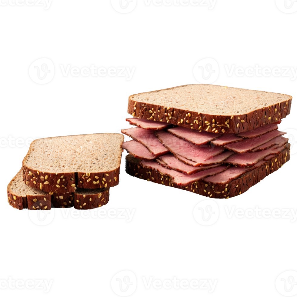 pastrami belegd broodje dun gesneden pastrami pittig bruin mosterd rogge brood culinaire en voedsel concept laatste png