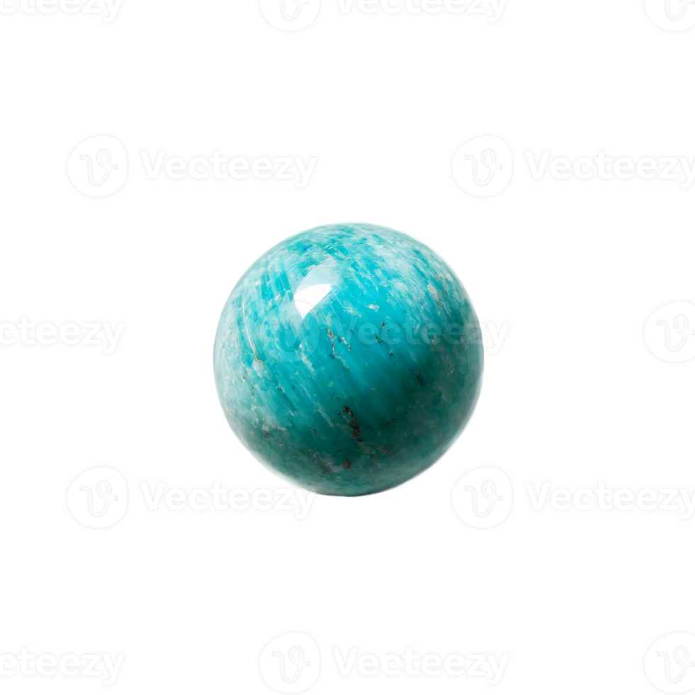 Amazonite A bright turquoise amazonite with a polished surface levitating and rotating to catch light png