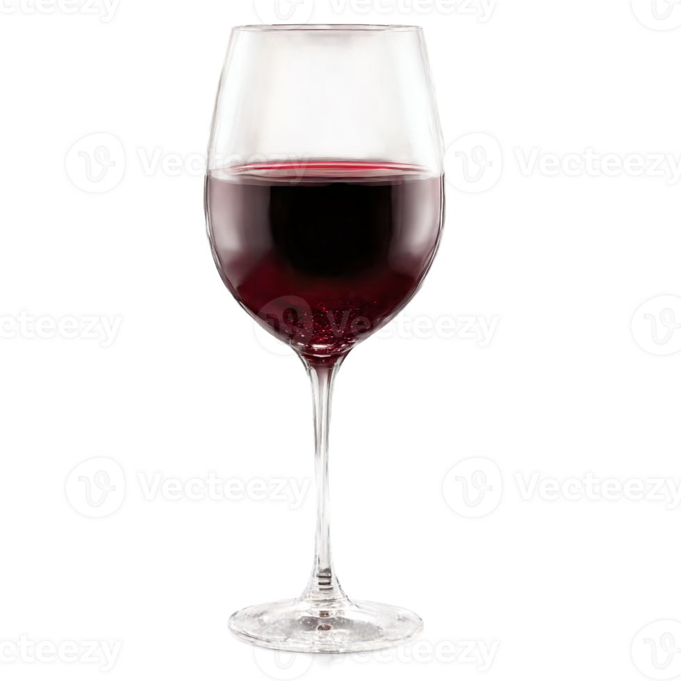 Iconic Merlot wine glass curvaceous crystal goblet garnet red wine catching the light hero shot png