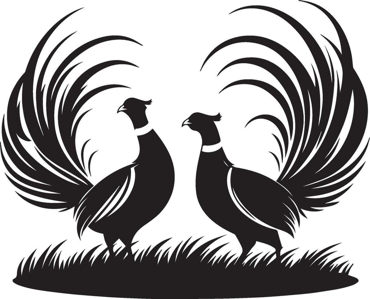Pheasant silhouette isolated on white background. Pheasant logo vector