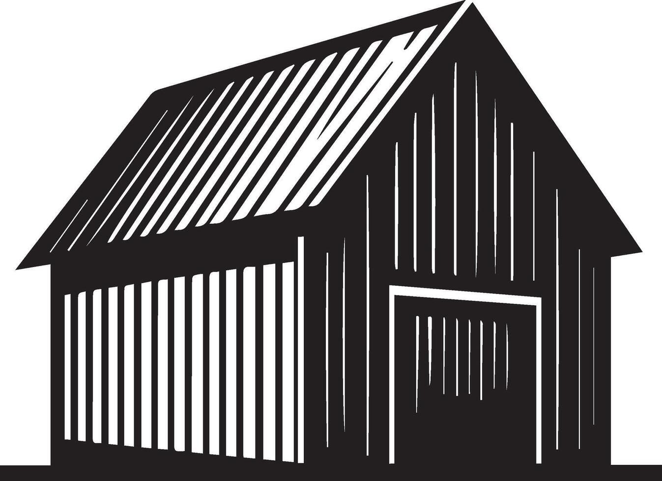 Barn silhouette on white background. Barn logo vector