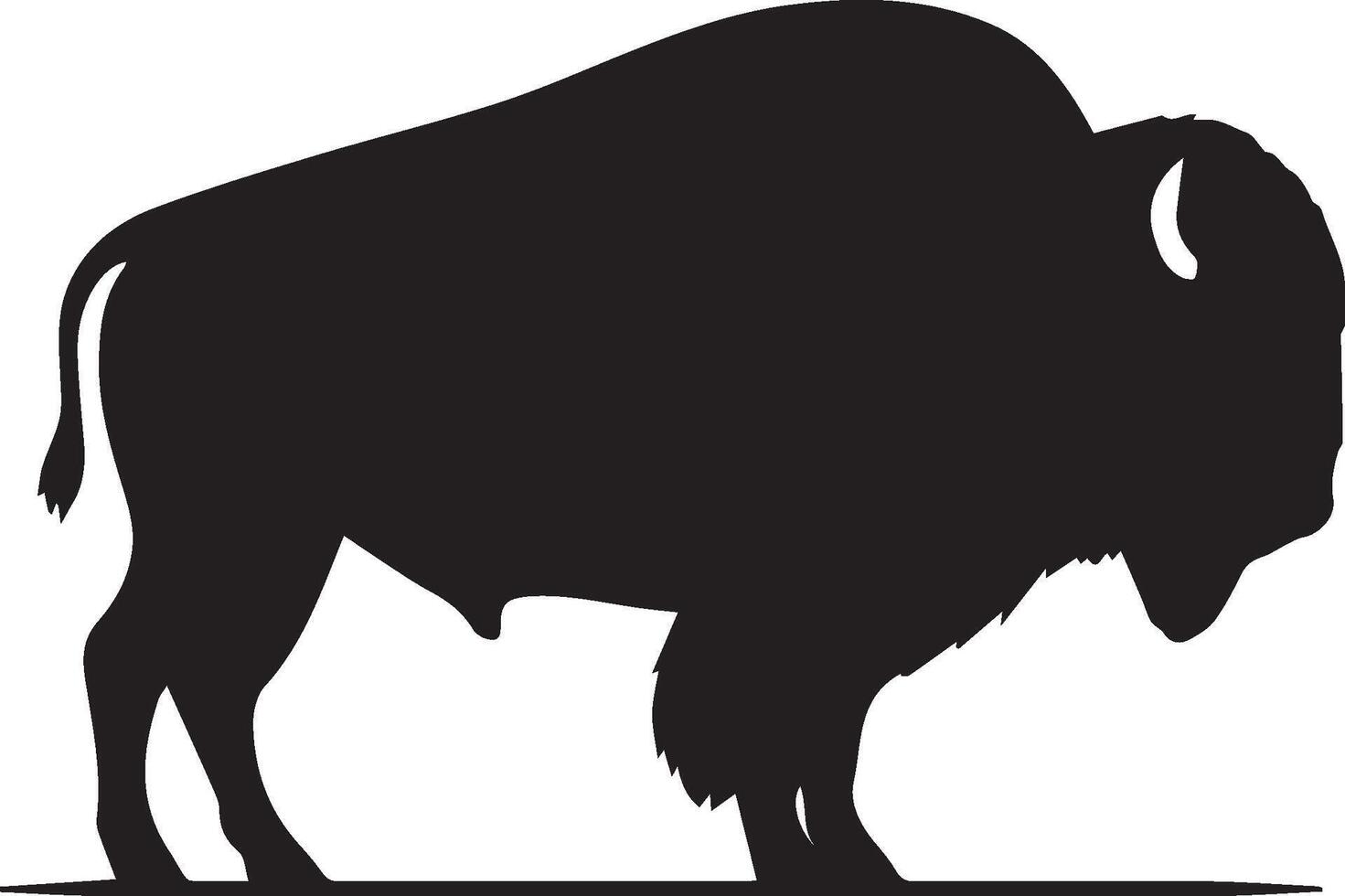 Bison silhouette isolated on white background. Cow logo vector
