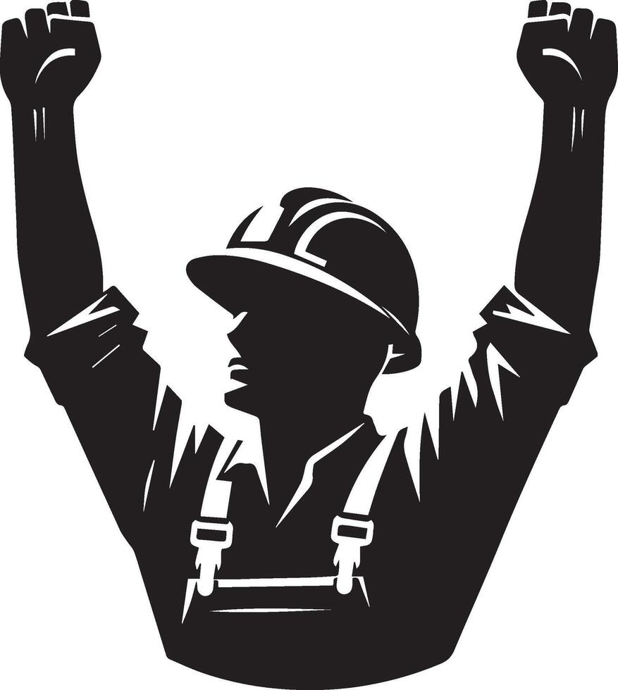 Labour silhouette isolated on white background. May day concept vector