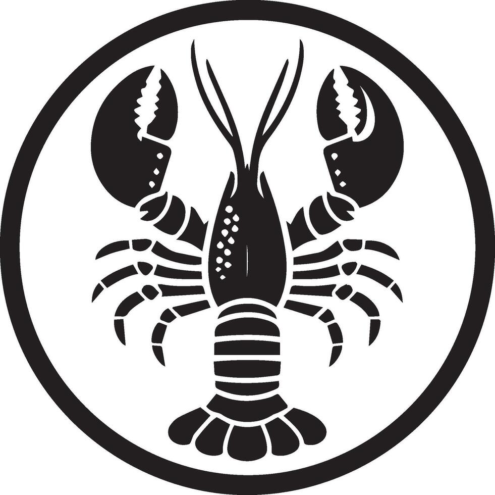 Lobster silhouette on white backgorund. lobster logo vector