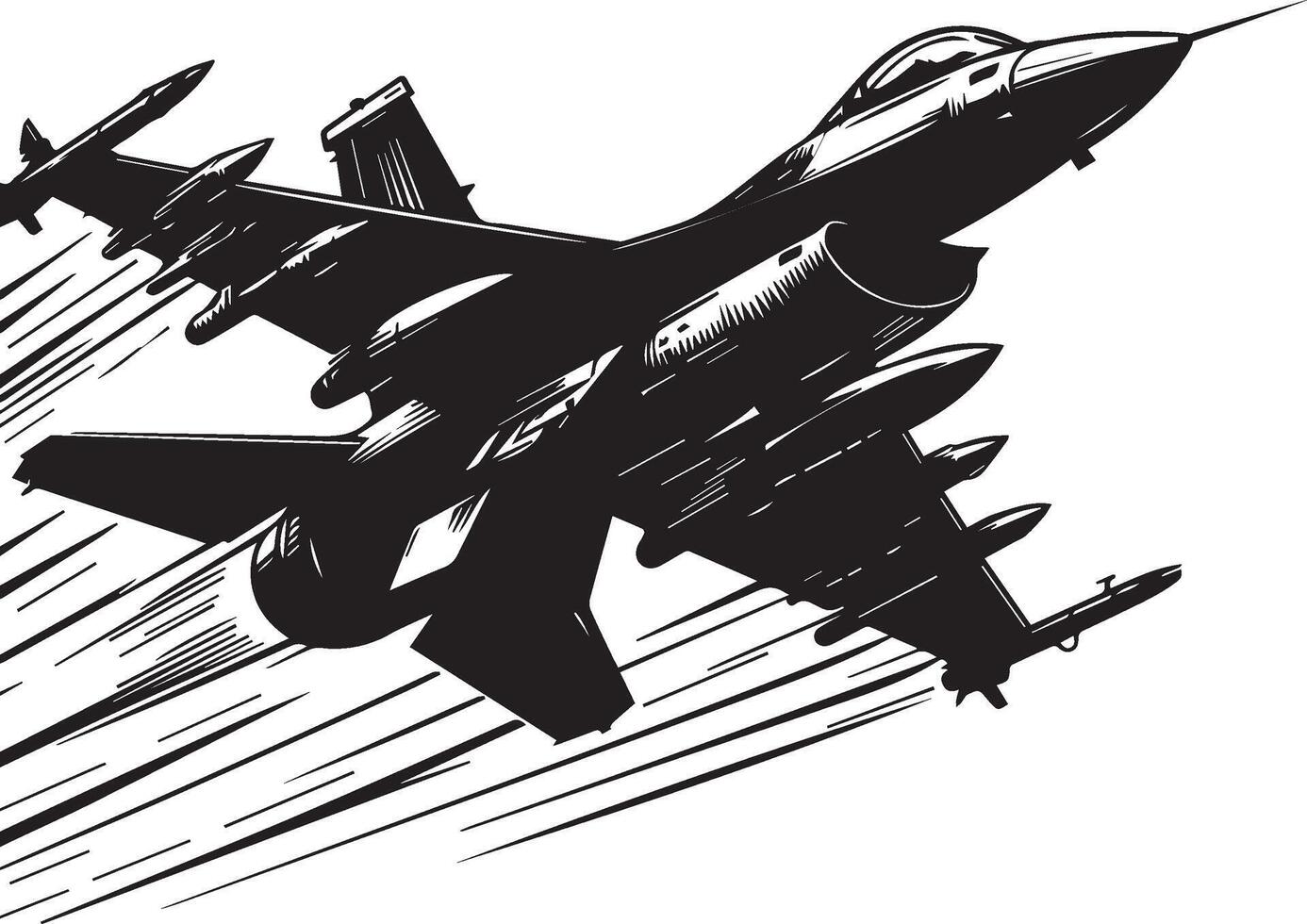 Fighter plane silhouette isolated on white background. Fighter plane logo vector