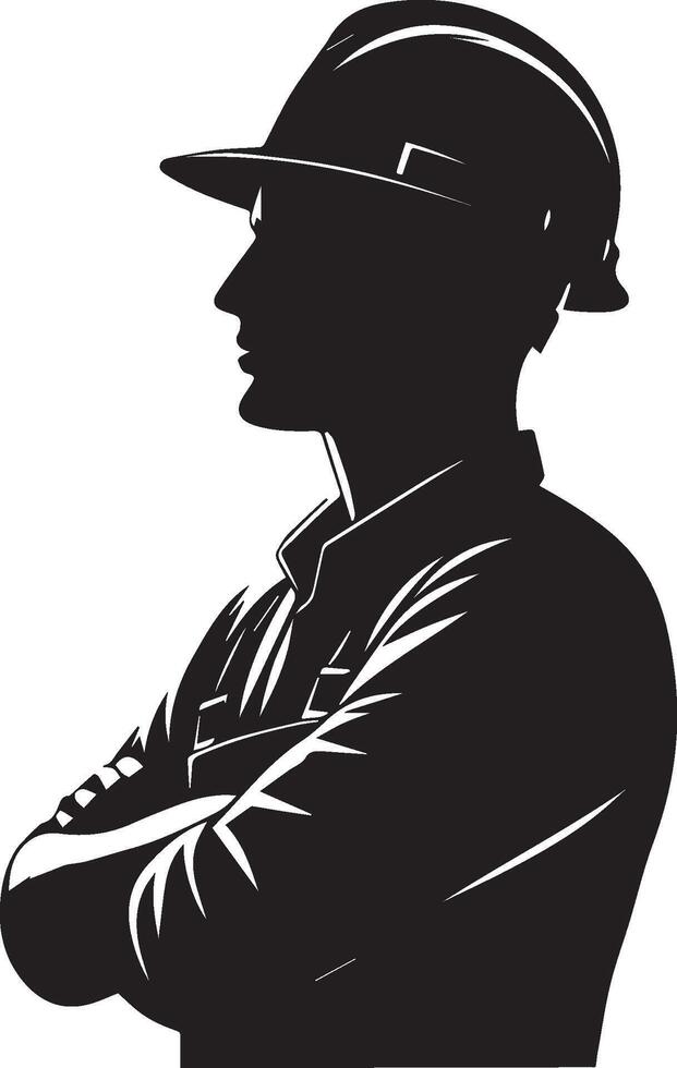 Labour silhouette isolated on white background. May day concept vector