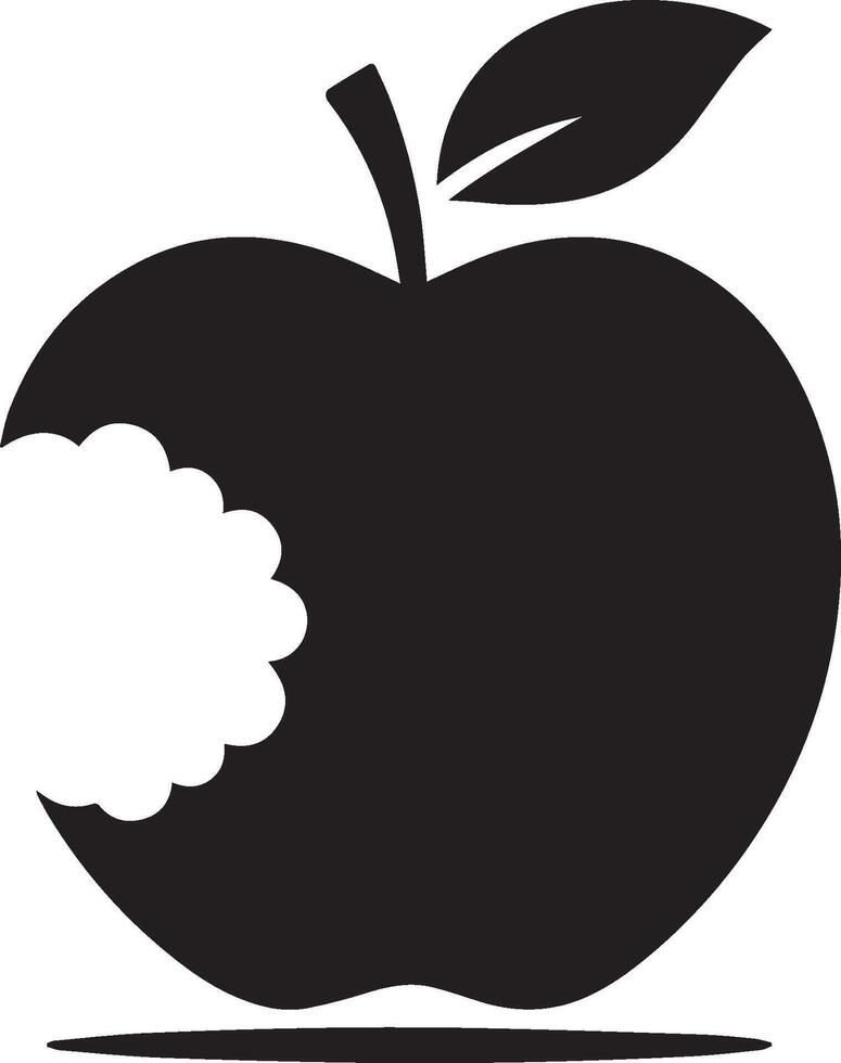 Apple silhouette isolated on white background. vector