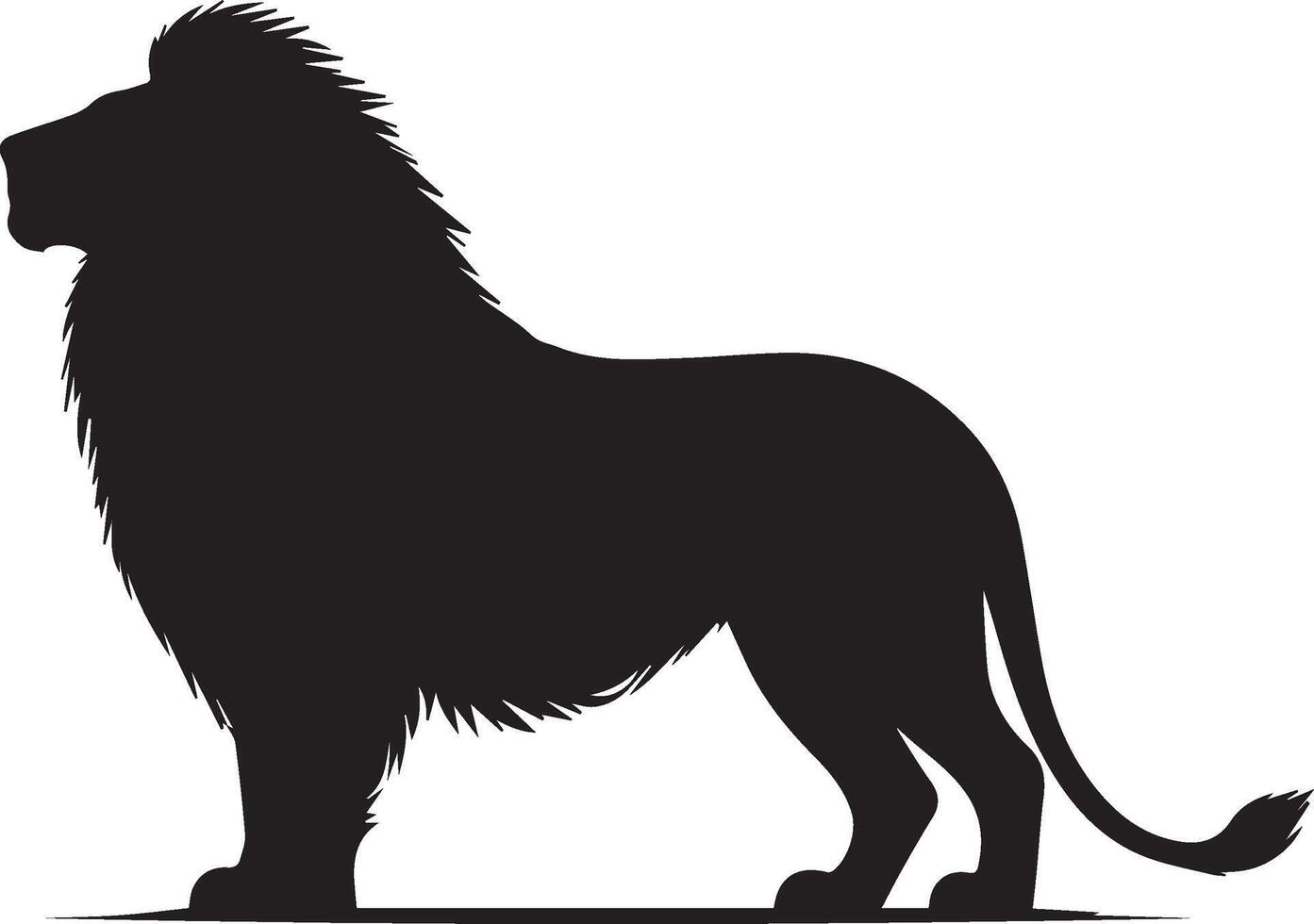 Lion silhouette isolated on white background. lion logo vector