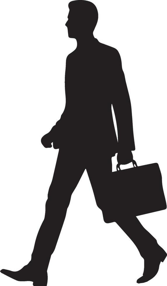 Smart man silhouette isolated on white background. vector
