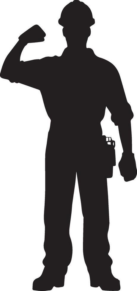 Labour silhouette isolated on white background. May day concept vector