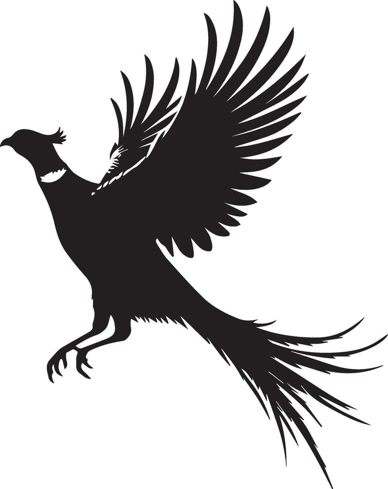 Pheasant silhouette isolated on white background. Pheasant logo vector