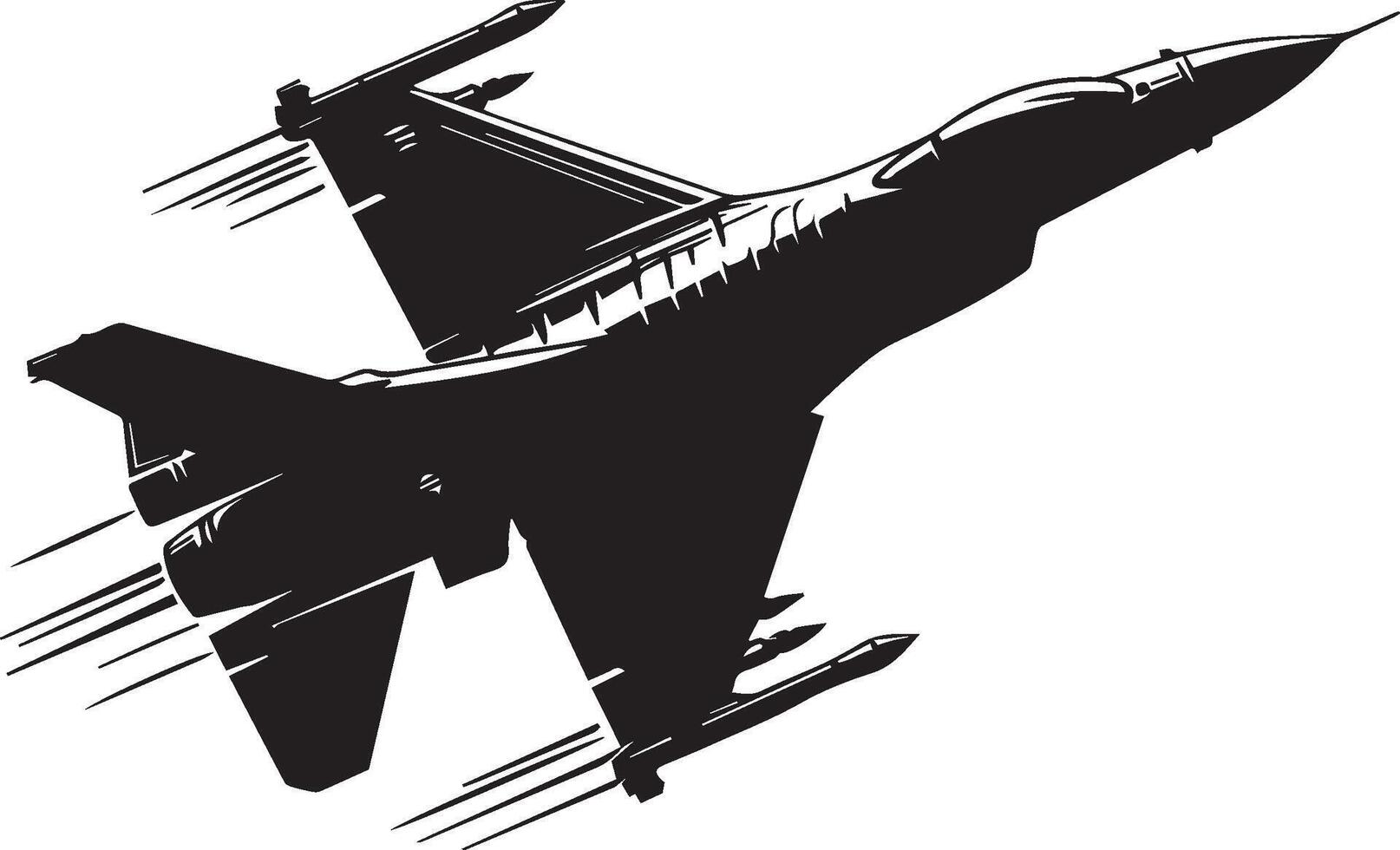 Fighter plane silhouette isolated on white background. Fighter plane logo vector