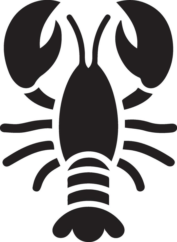 Lobster silhouette on white background. lobster logo vector