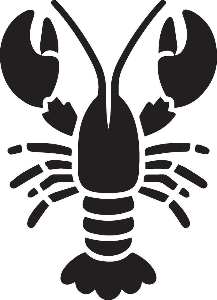 Lobster silhouette on white backgorund. lobster logo vector