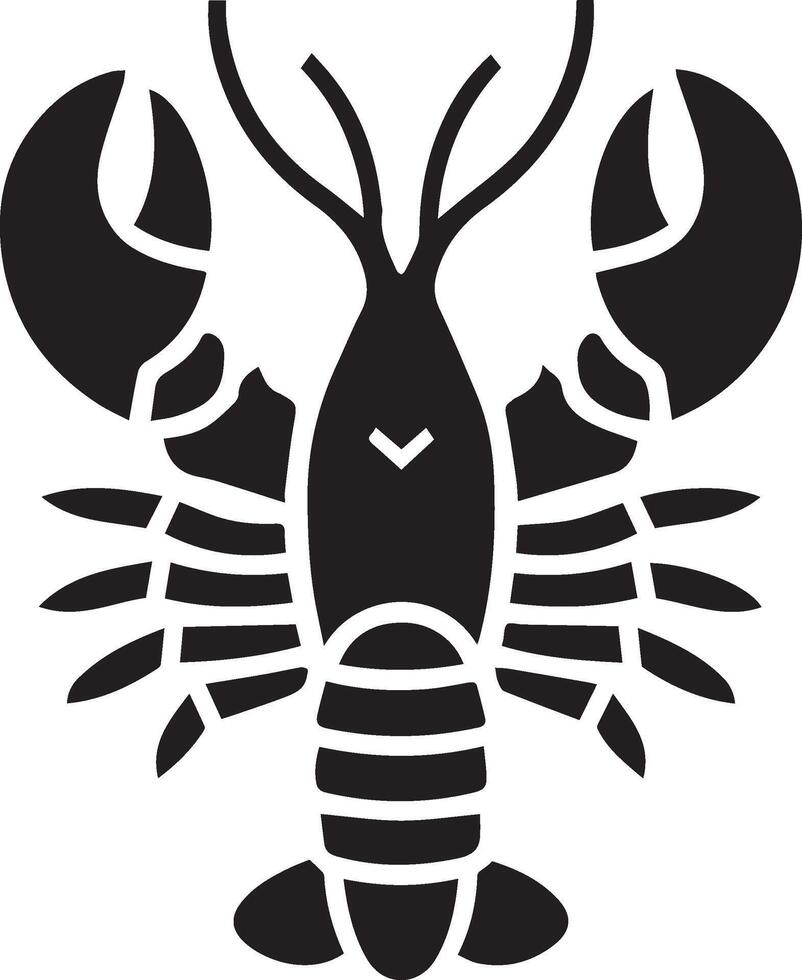 Lobster silhouette on white backgorund. lobster logo vector