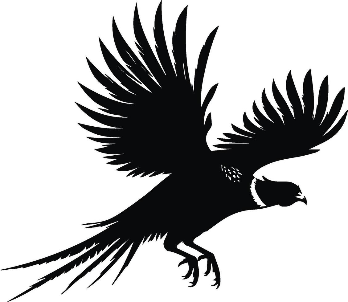 Pheasant silhouette isolated on white background. Pheasant logo vector
