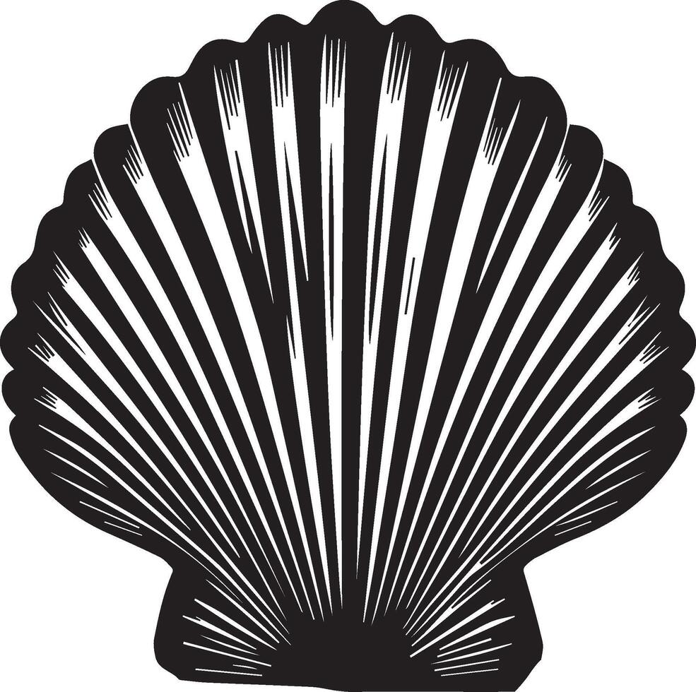 Pearl Shell silhouette on white background. Pearl Shell logo vector