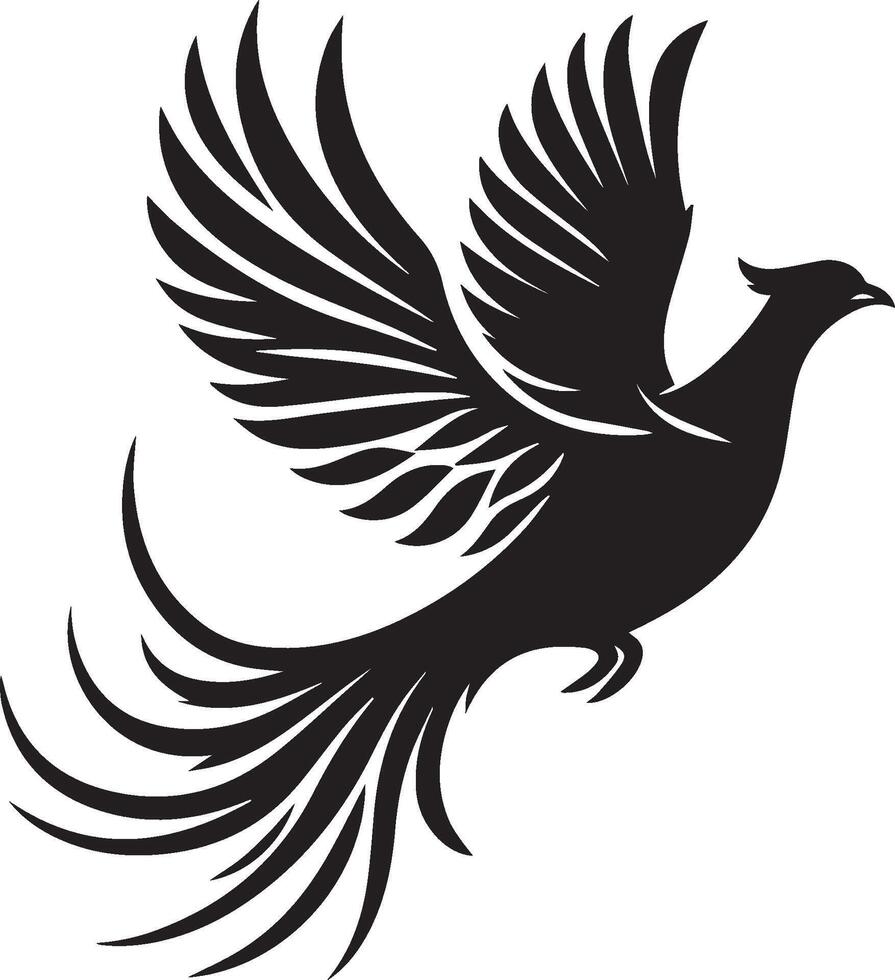 Pheasant silhouette isolated on white background. Pheasant logo vector