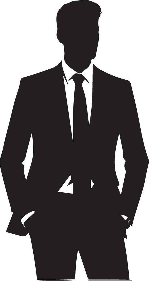 Smart man silhouette isolated on white background. vector