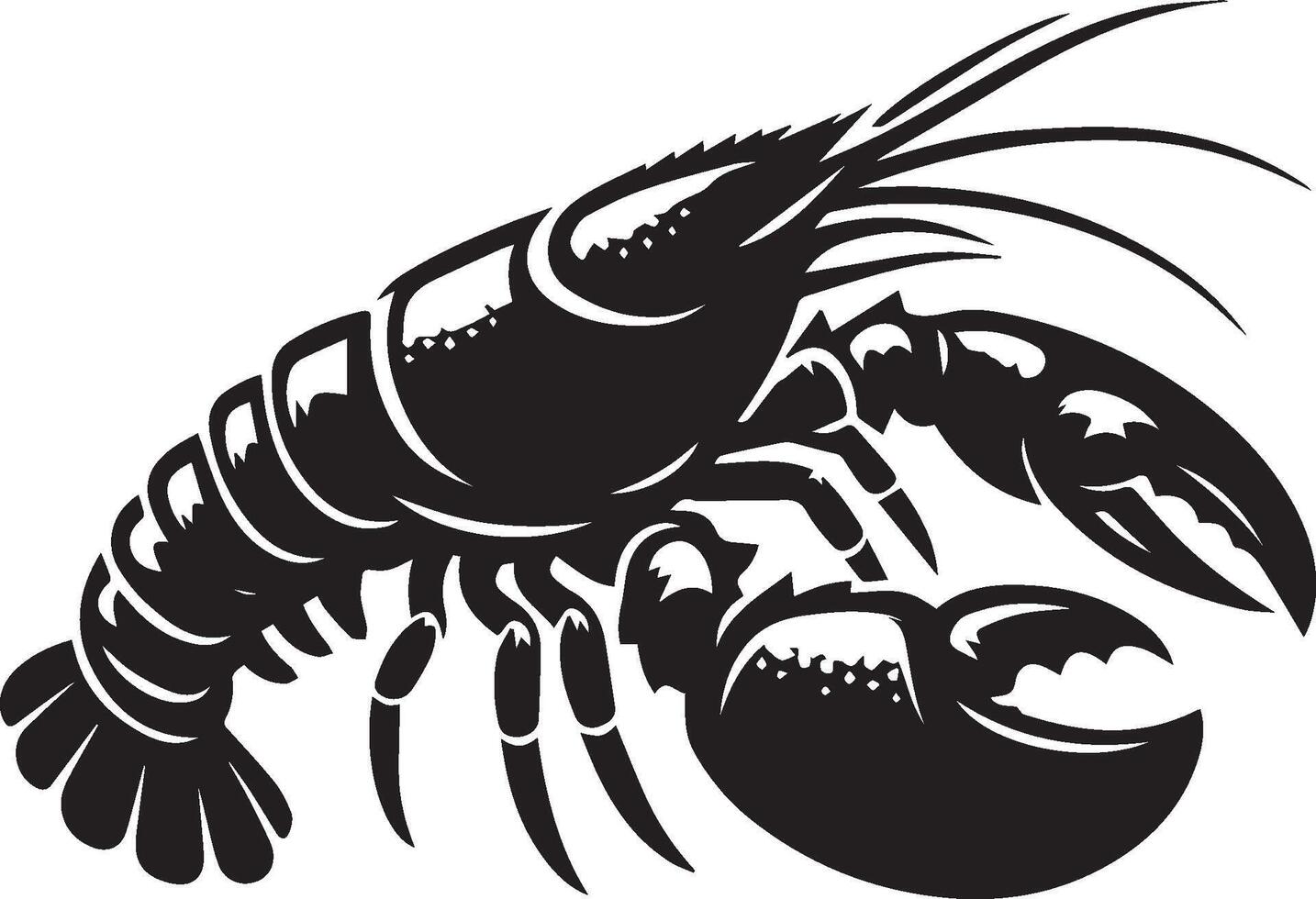 Lobster silhouette on white backgorund. lobster logo vector