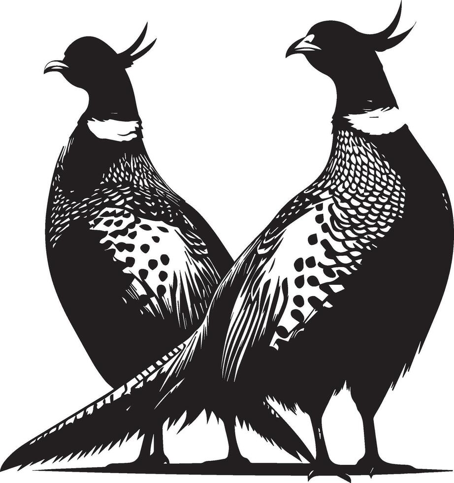Pheasant silhouette isolated on white background. Pheasant logo vector
