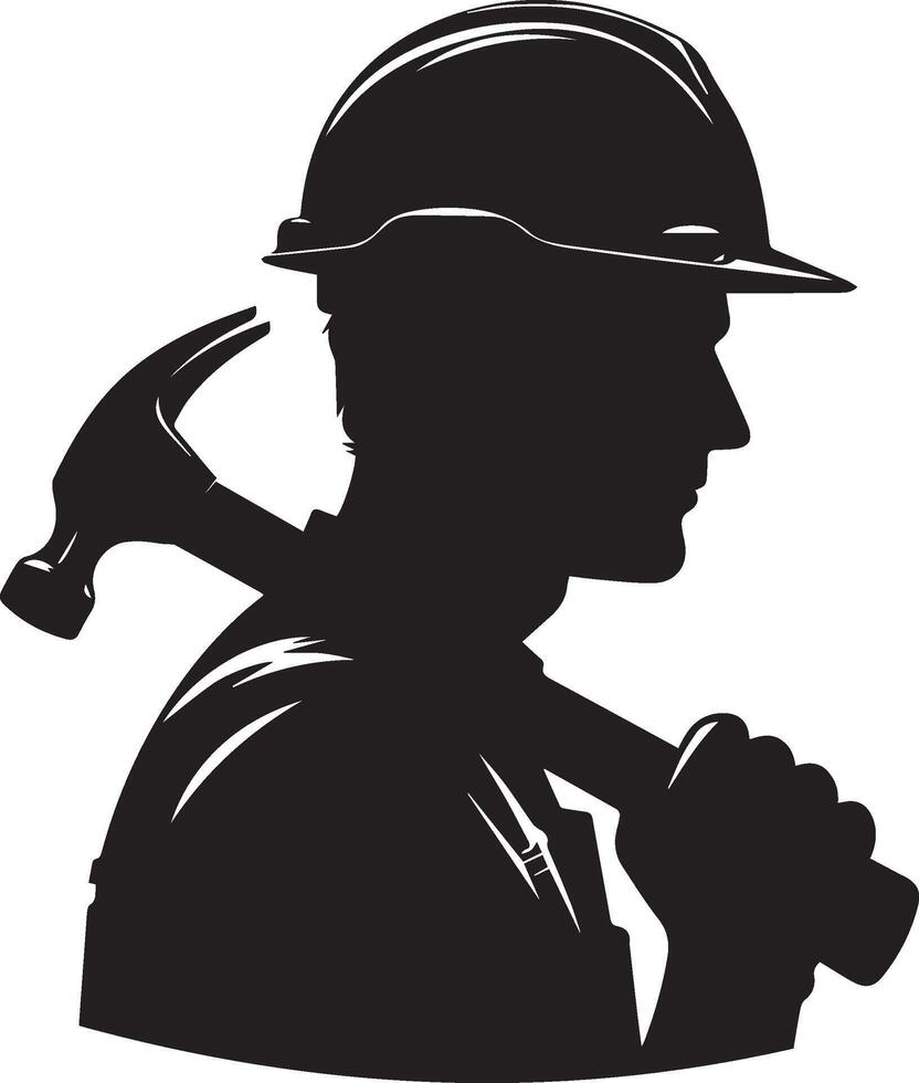 Labour silhouette isolated on white background. May day concept vector