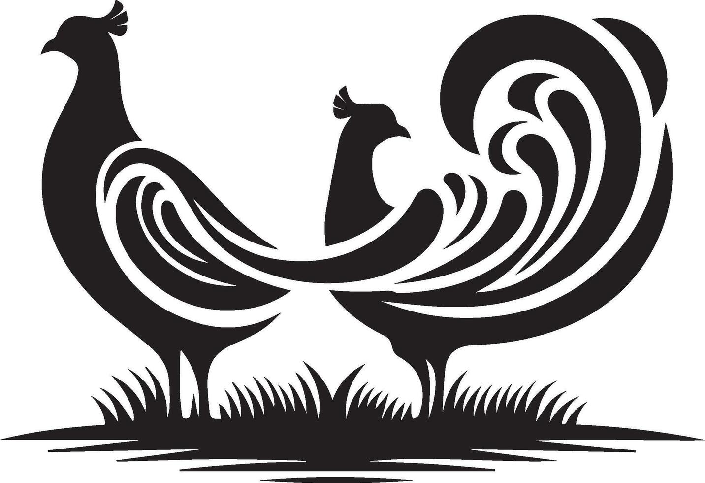 Pheasant silhouette isolated on white background. Pheasant logo vector