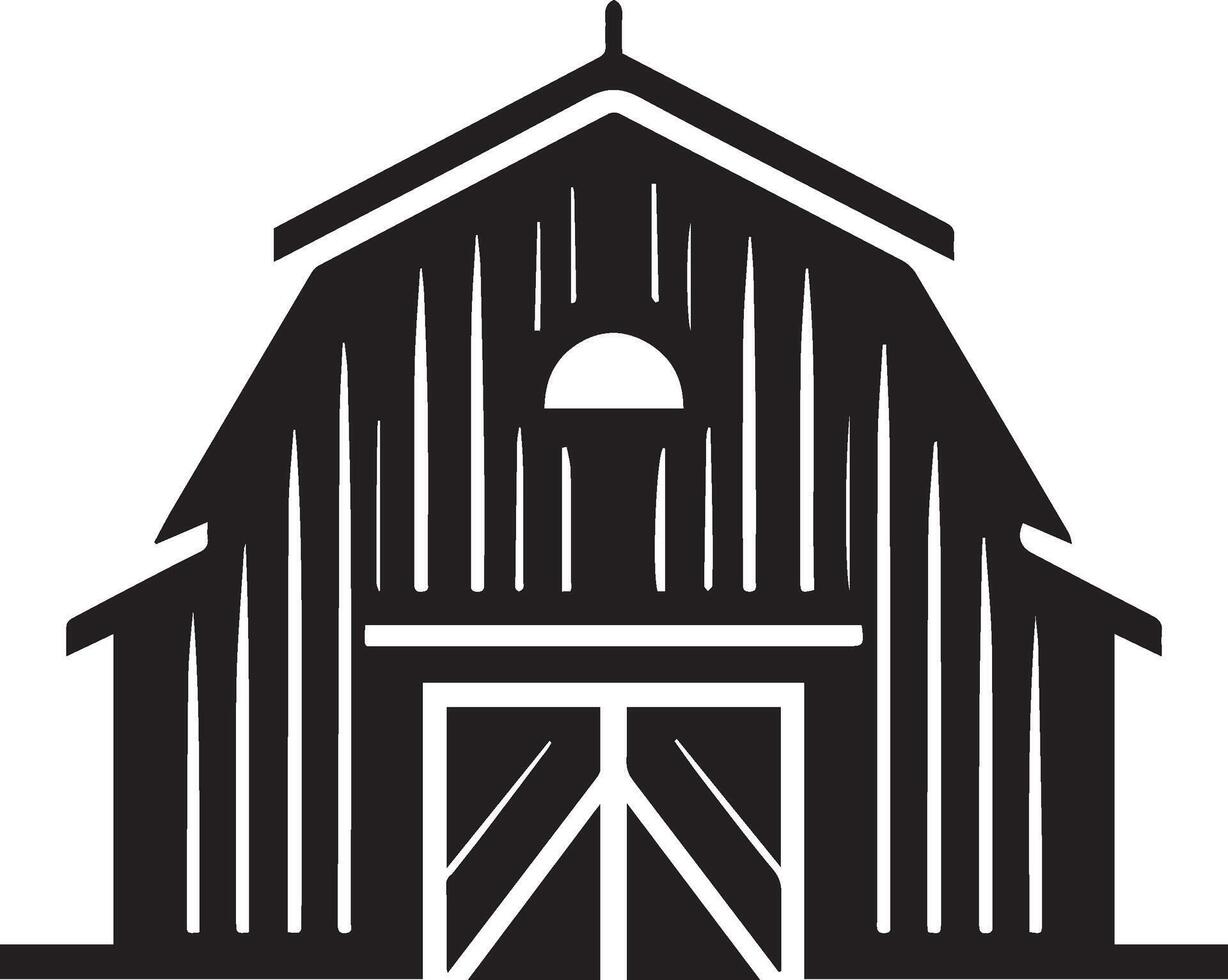 Barn silhouette on white background. Barn logo vector