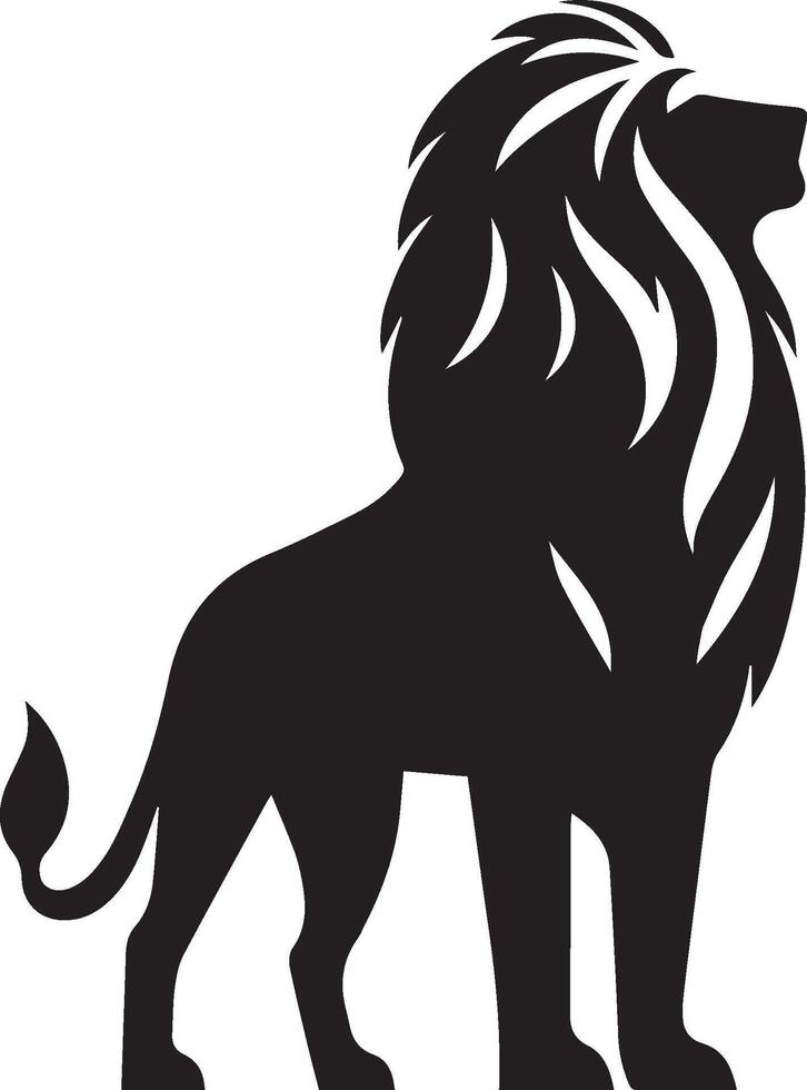Lion silhouette isolated on white background. lion logo vector