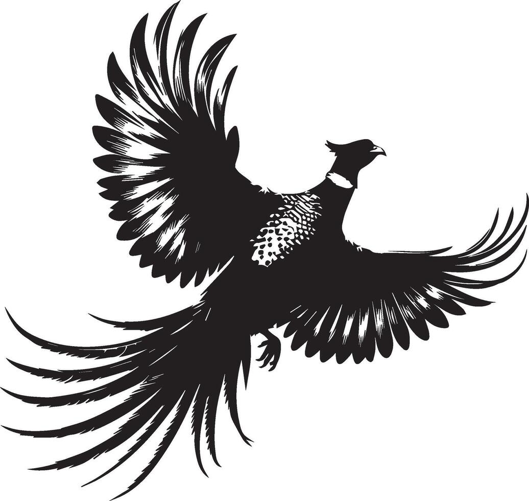 Pheasant silhouette isolated on white background. Pheasant logo vector