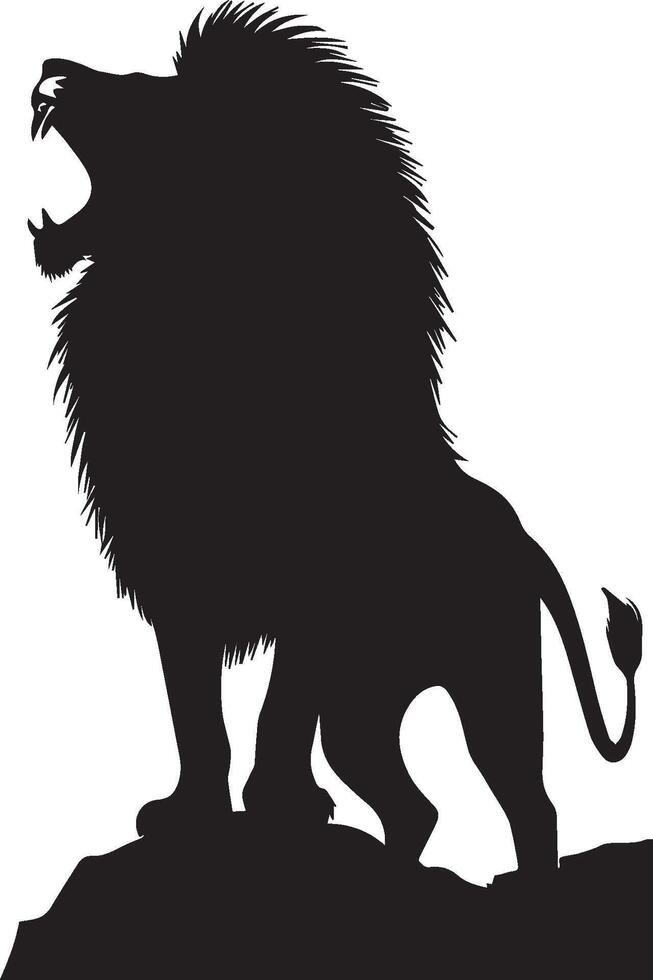 Lion silhouette isolated on white background. lion logo vector