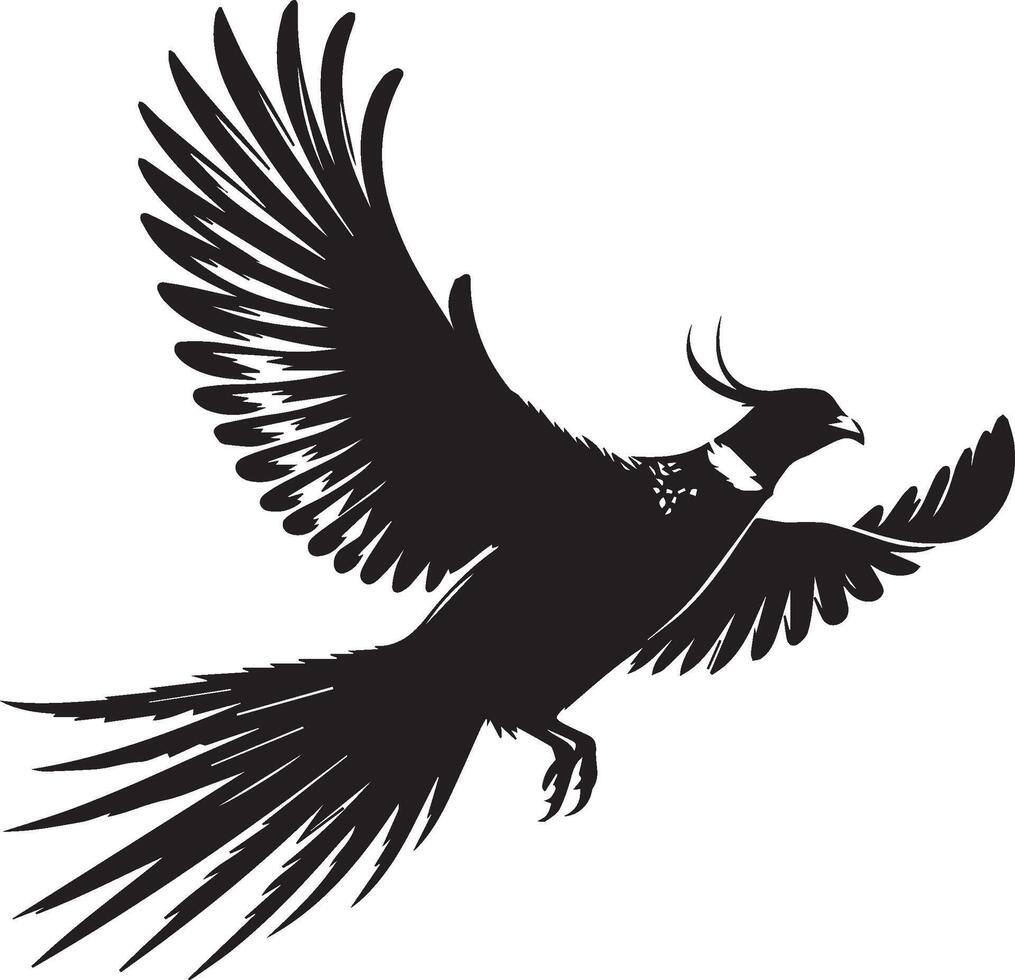 Pheasant silhouette isolated on white background. Pheasant logo vector