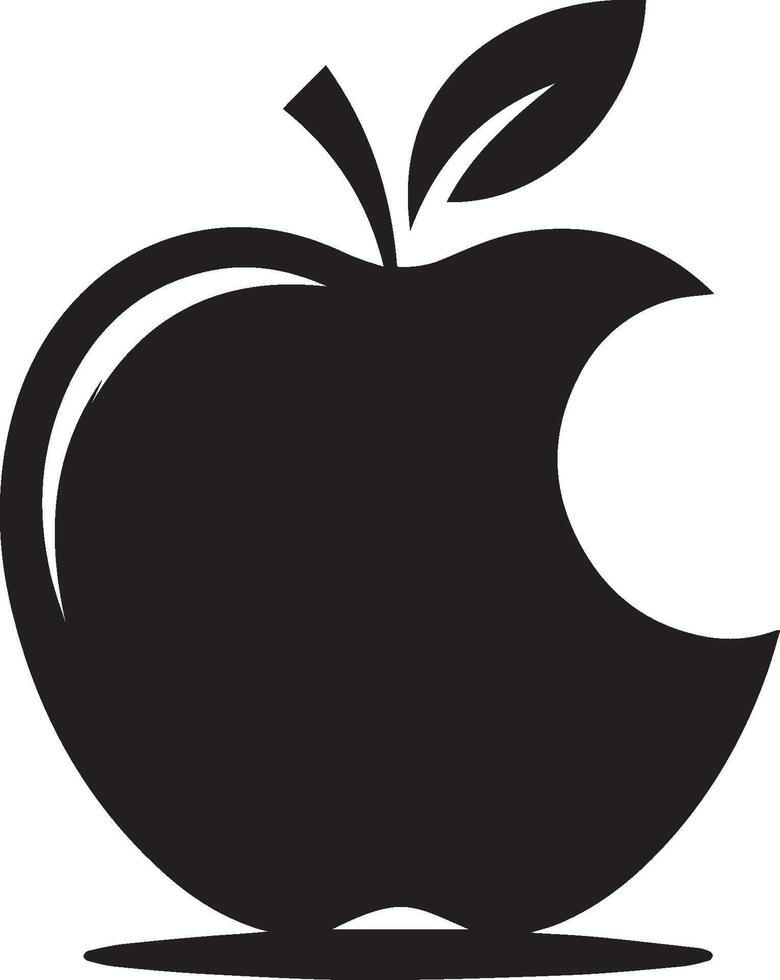 Apple silhouette isolated on white background. vector